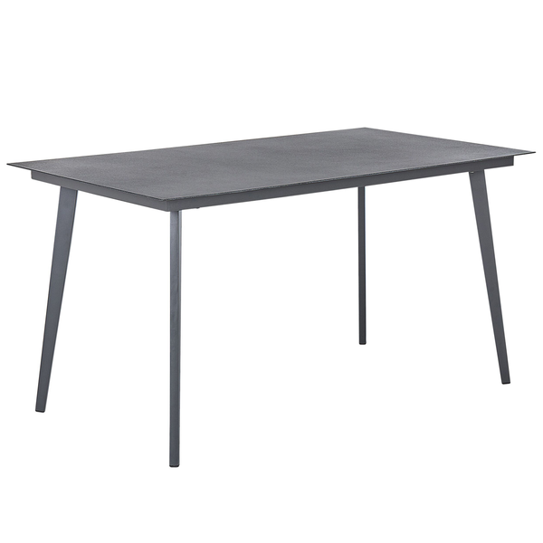 Gartentisch MILETO 140 cm 80 cm Glas Grau
