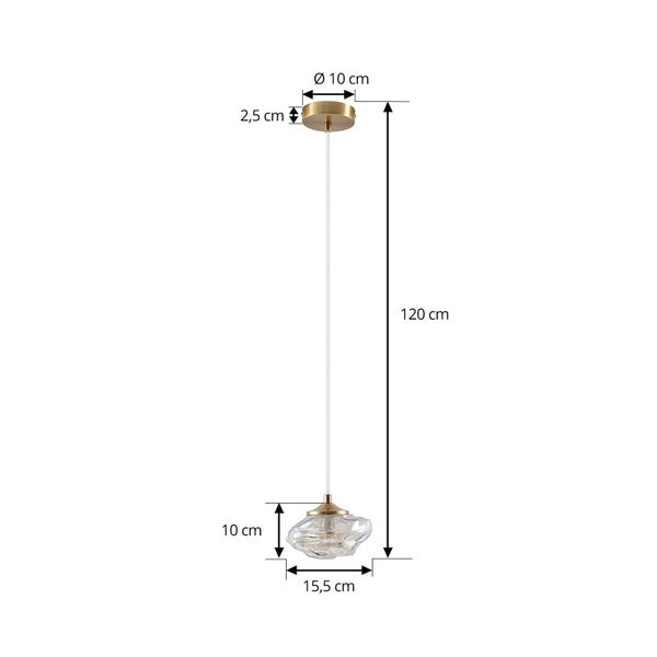 Lindby Pendelleuchte Piatra (Modern) in Creme aus Glas (1 flammig, G9) - Hängelampe Esstischlampe Hängeleuchte Wohnzimmerleuchte