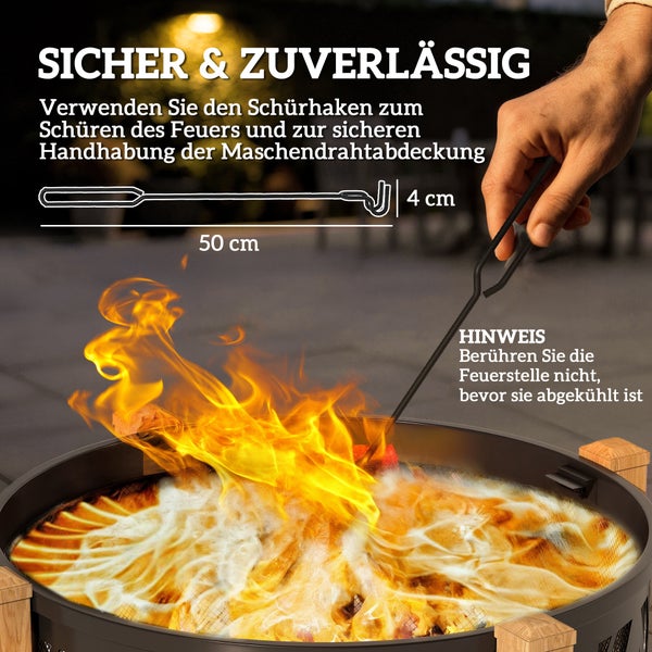 Schürhaken für Feuerstelle mit einer Länge von 50 Zentimetern
