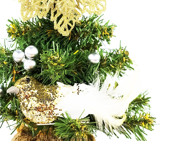 Geschmückter künstlicher Weihnachtsbaum mit 14 Ornamenten TINY 4 im Topf 25 cm