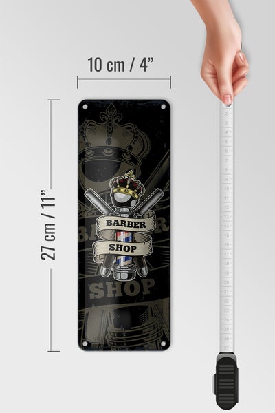 Blechschild Spruch Barbershop Friseur Salon Haare Dekoration 10x27cm