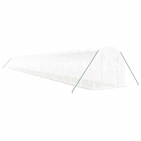 Gewächshaus mit Stahlrahmen Weiß 48 m² 24x2x2 m