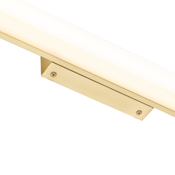 Detailaufnahme einer goldenen LED-Leuchte für den Innenbereich