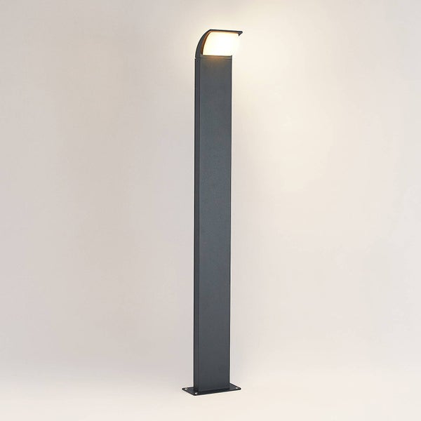 Lucande LED Außenleuchte Tinna (Modern) in Schwarz aus Aluminium (1 flammig, ) - Wegeleuchte Pollerleuchte Wegelampe Sockelleuchte