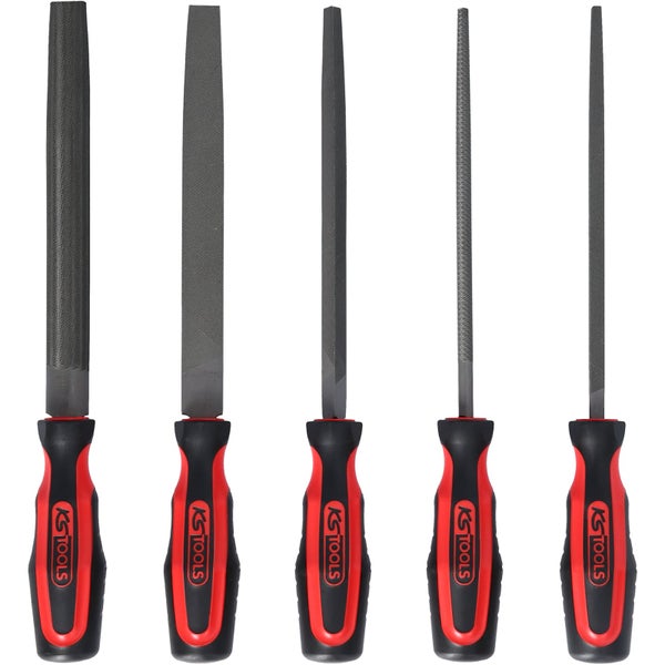 Fünf Feilen mit Kunststoffgriff von KS Tools