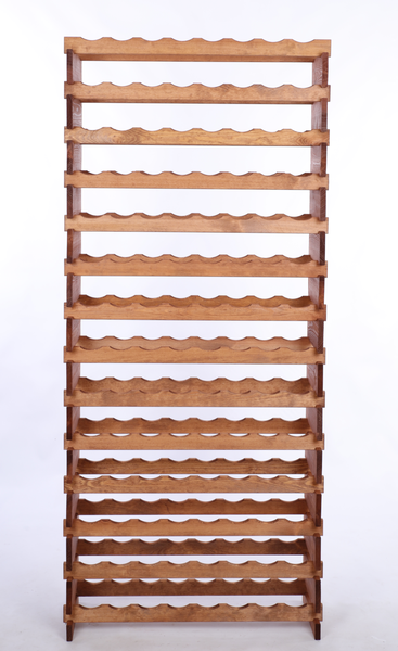 Weinregal VINOTECA FLEX PRO HxBxT 191x84x28cm 112 Flaschen auf 14 Ebenen Massives Kiefernholz Braun geölt