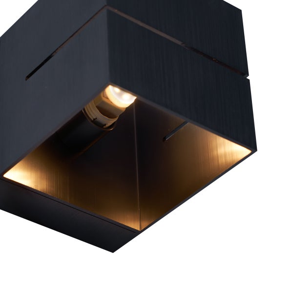 Schwarze Wandleuchte mit Licht