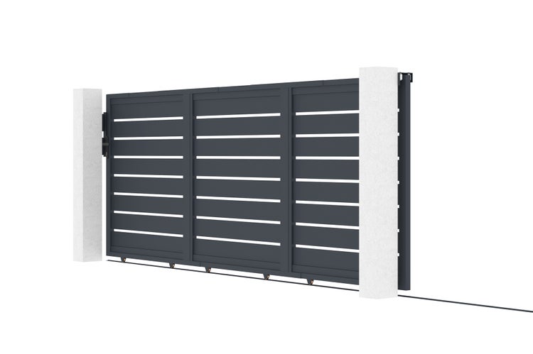 Schiebetor 4,5 m VOGEL H.160 cm graues Aluminium