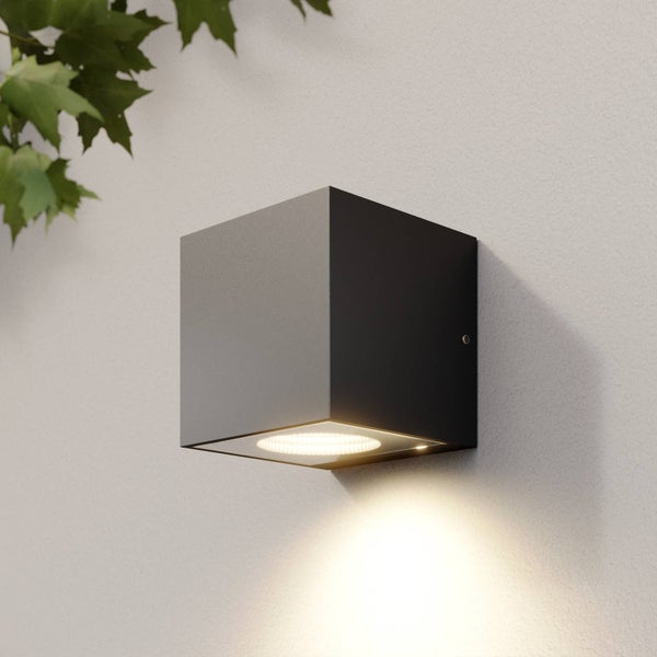 Arcchio LED Wandleuchte außen Tassnim (Modern) in Schwarz aus Aluminium (1 flammig, ) - Außenwandleuchten Wandlampe Led Außenlampe Outdoor für Außenwand/Hauswand Haus Terrasse &