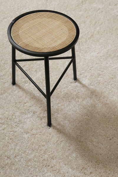 Teppich Rund Creme Weiß Hochflor Flavio Homie Living 120 cm rund