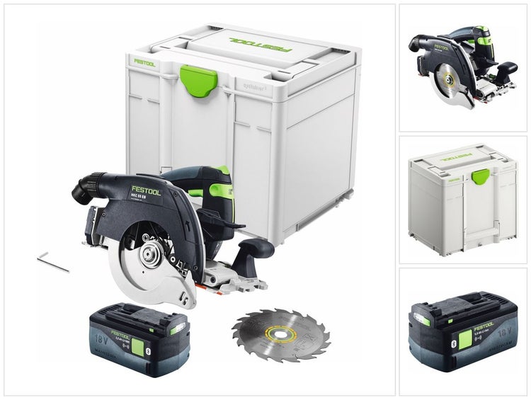 Festool HKC 55 EB-Basic Akku Handkreissäge 18 V 160 mm Brushless + 1x Akku 5,0 Ah + Systainer - ohne Ladegerät