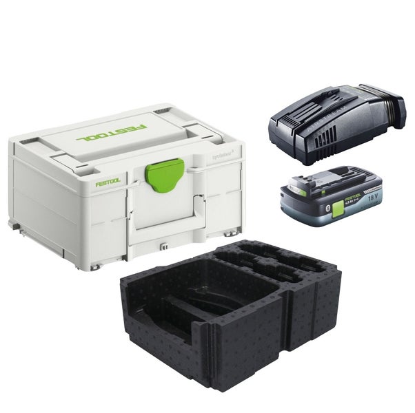 Festool Energie Set 1x BP 18 Li 4,0 Ah HPC-ASI Akkupack 18V 4,0 Ah HighPower ( 205034 ) + SCA 16 Schnellladegerät 10,8 V - 18 V ( 576953 ) + Systainer
