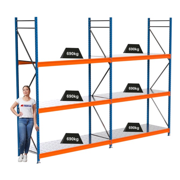 Regal mit drei Ebenen und einer Traglast von 690 Kilogramm