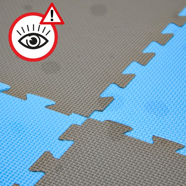 1m² Bodenschutz Fitnessmatte - 4 Sportmatten 50x50x2cm Optische Mängel Grau Blau