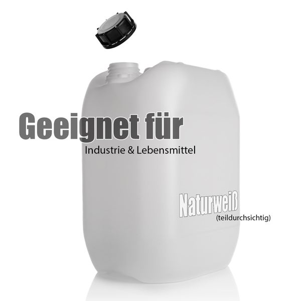 Kanister, geeignet für Industrie und Lebensmittel, naturweiß und teildurchsichtig