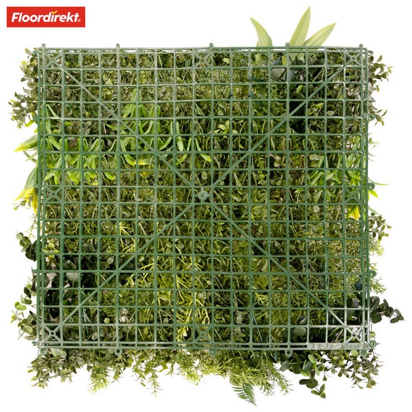 FLOORDIREKT Pflanzenwand - Rhea - Typ C - Kunstpflanzenwand zur Dekoration - 50 x 50 cm