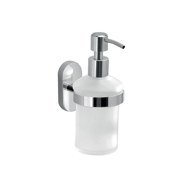 Wandseifenspender aus Glas und Chrom