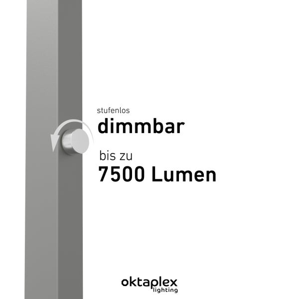 MALMÖ Stehleuchte dimmbar 7500lm 4000K neutralweiß Deckenspot silber effektiv Büroarbeitsplatz Aluminium elegant
