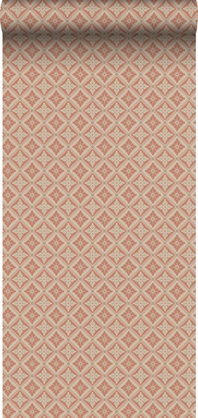 Borastapeter Tapete Fliesenmuster Terrakottarosa - 53 cm x 10.05 m - 660068