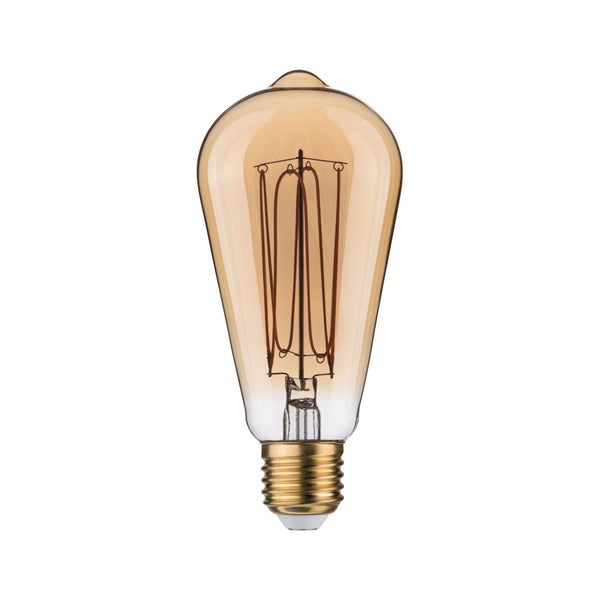 Rustic Shine Standard 230V LED Kolben E27 Filament in I-Form 300lm 4,2W 1800K dimmbar Gold