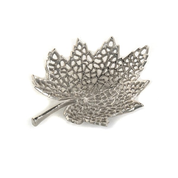 Deko-Schale Leaf 30 Metall Silber