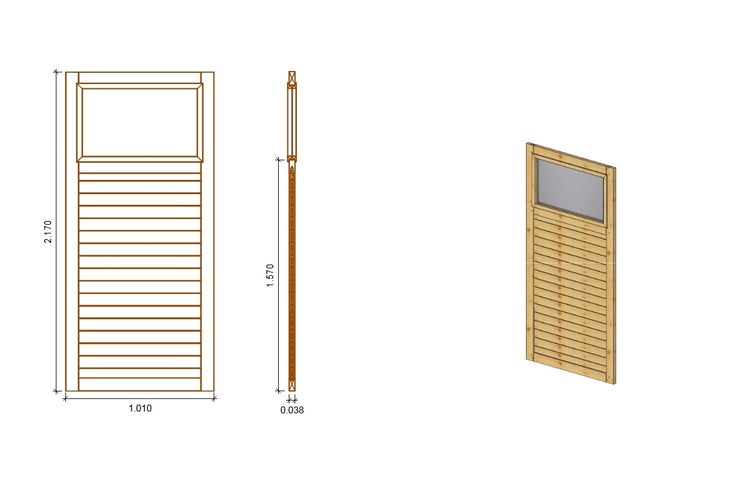 Paneel für Gartenlaube 1,01x2,17m