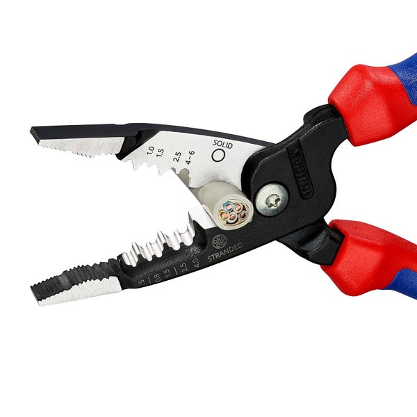 Knipex Multifunktions-Elektrikerzange metrisches Modell mit Mehrkomponenten-Hüllen schwarz atramentiert 200 mm - 1372200ME