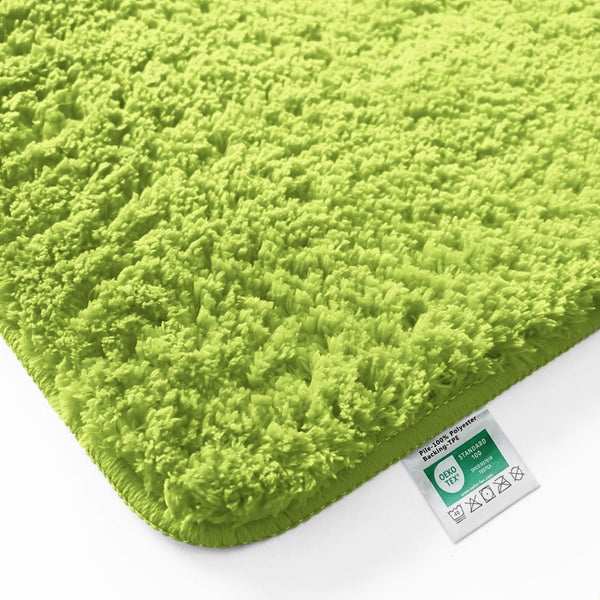 Hochflor Badteppich aus Polyester mit Öko-Tex Standard 100 Siegel