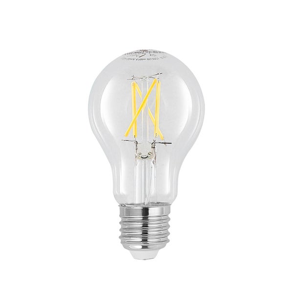LED-Filament-Leuchtmittel in Birnenform mit E27-Sockel und klarem Glas.
