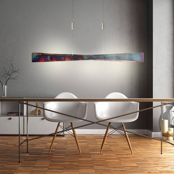 Lucande LED Pendelleuchte höhenverstellbar, Esstisch Hängelampe Metall oxidiert Handarbeit 34W gesamt warmweiß (2.700K)