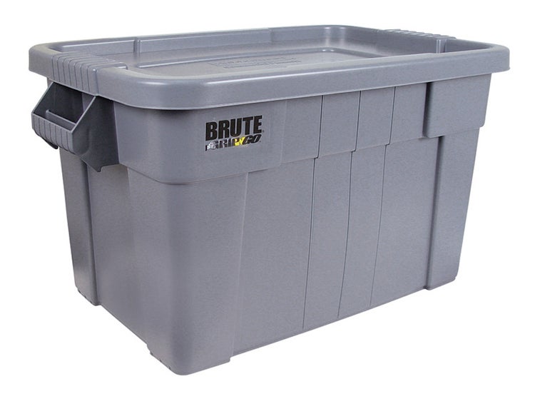 PROREGAL Rubbermaid Robuste Aufbewahrbox Mit Deckel und Griffen 75,5 Liter HxBxT 38,4 x 44,1 x 70,7 cm Grau