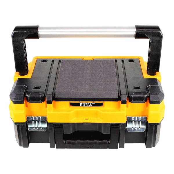 DeWalt TSTAK Werkzeugkoffer mit Metallverschlüssen und Tragegriff für den Transport von Handwerkzeugen und Zubehör