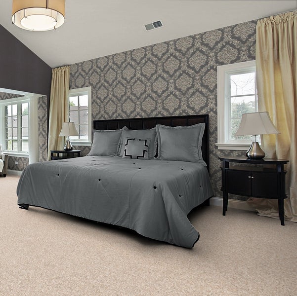 Teppichboden Meterware in Creme Beige mit Schlingen Oberfläche 500 cm Breite (Meterware)