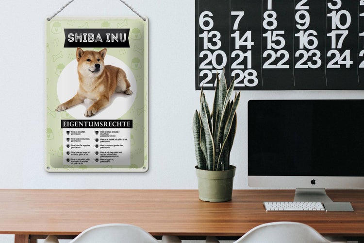 Blechschild Spruch 20x30cm Shiba Inu Eigentumsrechte
