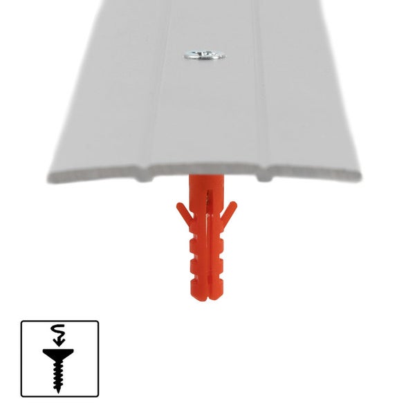 FLOORDIREKT Übergangsprofil - Übergang zwischen Bodenbelägen - Breite: 38 mm - Silber - Vorgebohrt - 100 cm