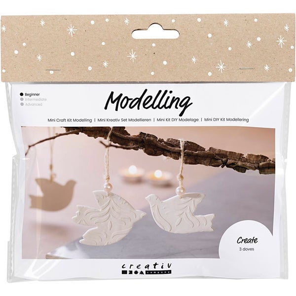 Creativ Company  Mini Kreativ Set Modellieren, Tauben, Creme