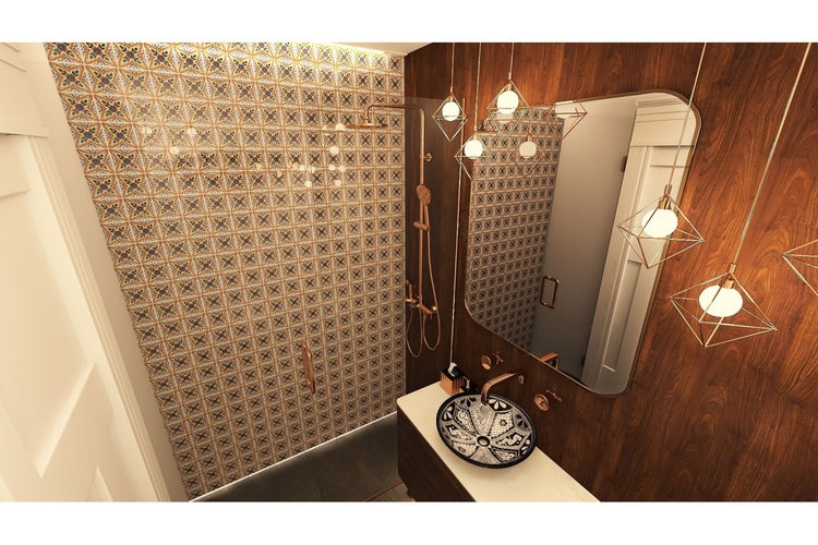 Fliesenmuster mit floralen Ornamenten