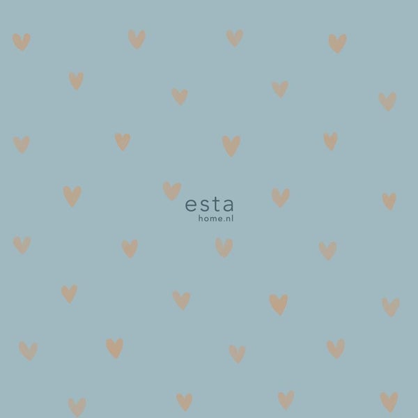 Esta Home Logo mit Herzmuster im Hintergrund