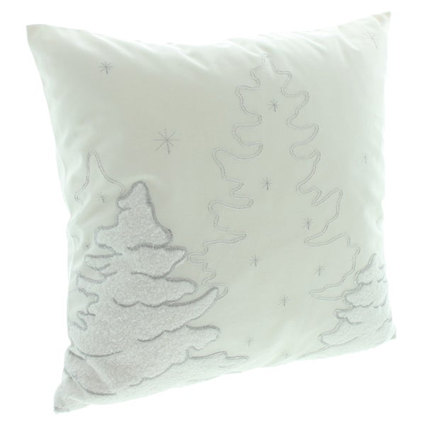 Weißes Kissen mit Weihnachtsbaum Motiven