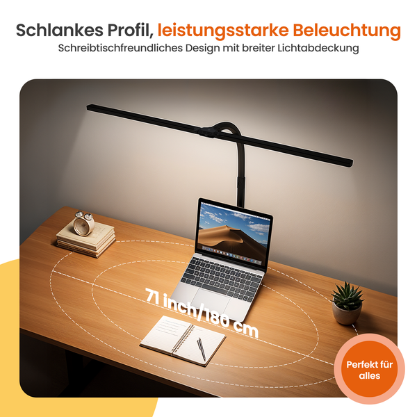 Goliving Schreibtischlampe mit Klemme – 78 cm – LED dimmbar – Klemmleuchte – Tischleuchte – Leseleuchte – flexibel – LED-Lampe – Touch-Bedienung – Softclose – schwarz