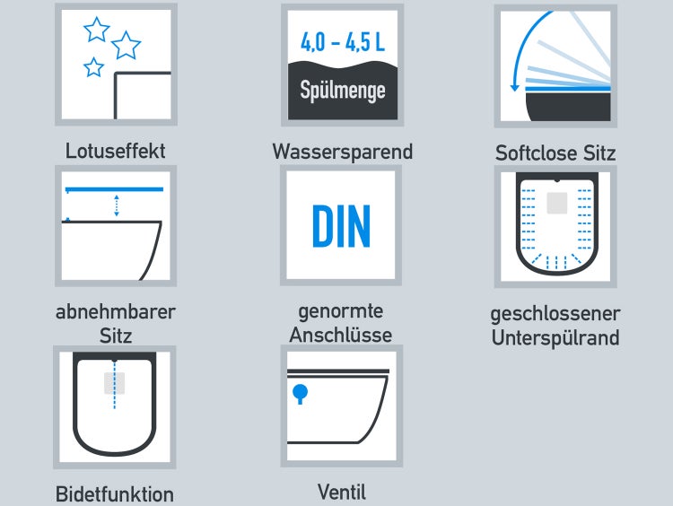 SSWW Taharet Dusch-WC CT2019V-B – Bidetfunktion – Softclose – Wandmontage