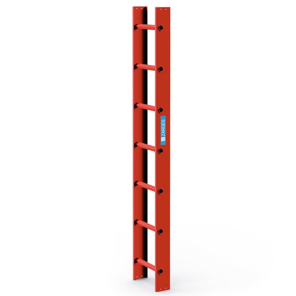Zarges Dachleiter 7 Sprossen ziegelrot