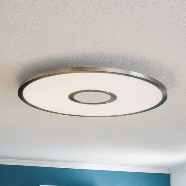 Lucande LED Deckenleuchte Linema dimmbar (Modern) in Alu aus Aluminium (1 flammig, ) - Lampe Deckenlampe Wohnzimmerleuchte
