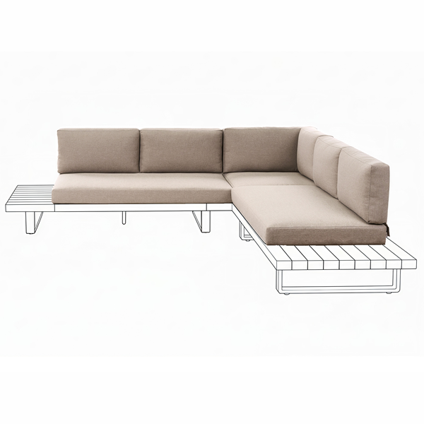 Gartenecklounge mit Polsterauflagen