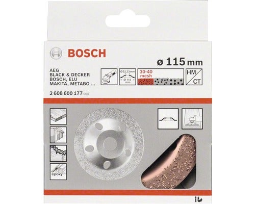 Carbide-Topfscheibe 115 x 22,23 mm;fein, flach