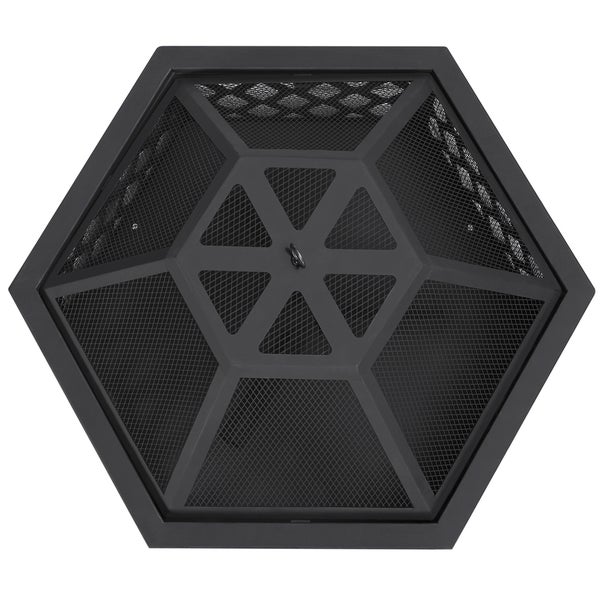 Sechseckiger Feuerkorb Deckel mit Gitter