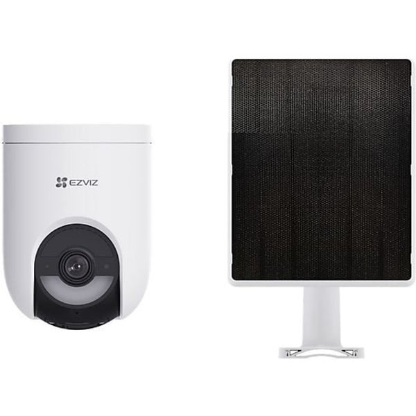EZVIZ Überwachungskamera mit Solarpanel zur Stromversorgung.
