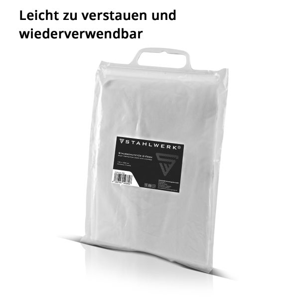 STAHLWERK Staubschutztür C-Form in einer Verpackung