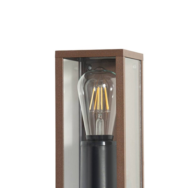 Lindby Wandleuchte außen Robigus (spritzwassergeschützt (Landhaus, Vintage Rustikal) in Braun aus Aluminium (1 flammig E27) - Außenwandleuchten Wandlampe Led Außenlampe Outdoor für
