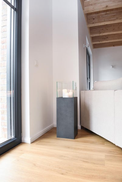 VIVANNO Windlicht CANDELA 80x25x25 cm Fiberzement Anthrazit matt